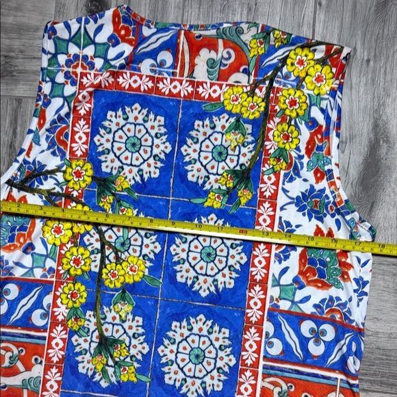 Isle By Melis Kozan Colorful Floral Pattern Sleeveles Dress Size M - Picture 9 of 11